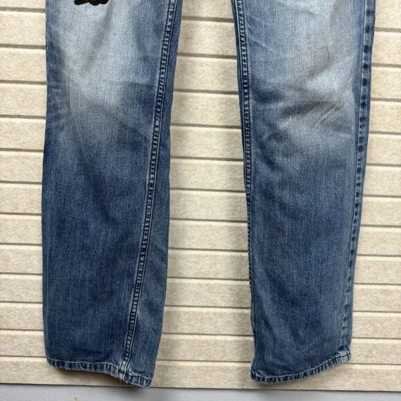 Tony Hawk Men’s Blue Straight Leg Jeans Patches Graphic Detail Size 30 - Picture 8 of 16